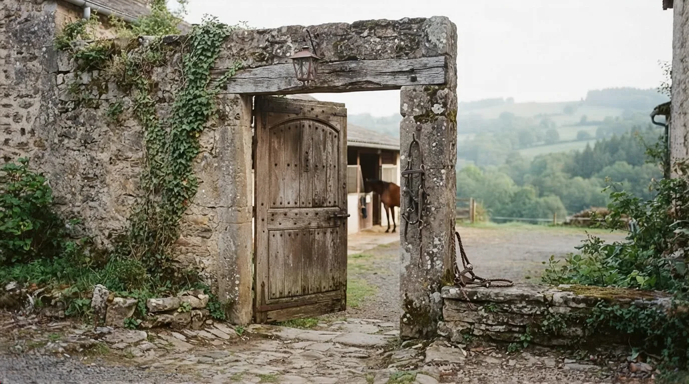 Entrée du Écuries de Bellefond, centre équestre à Saint-Just-le-Martel