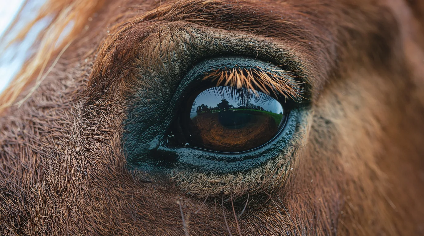 Un regard de cheval au Écuries de Bellefond, Saint-Just-le-Martel