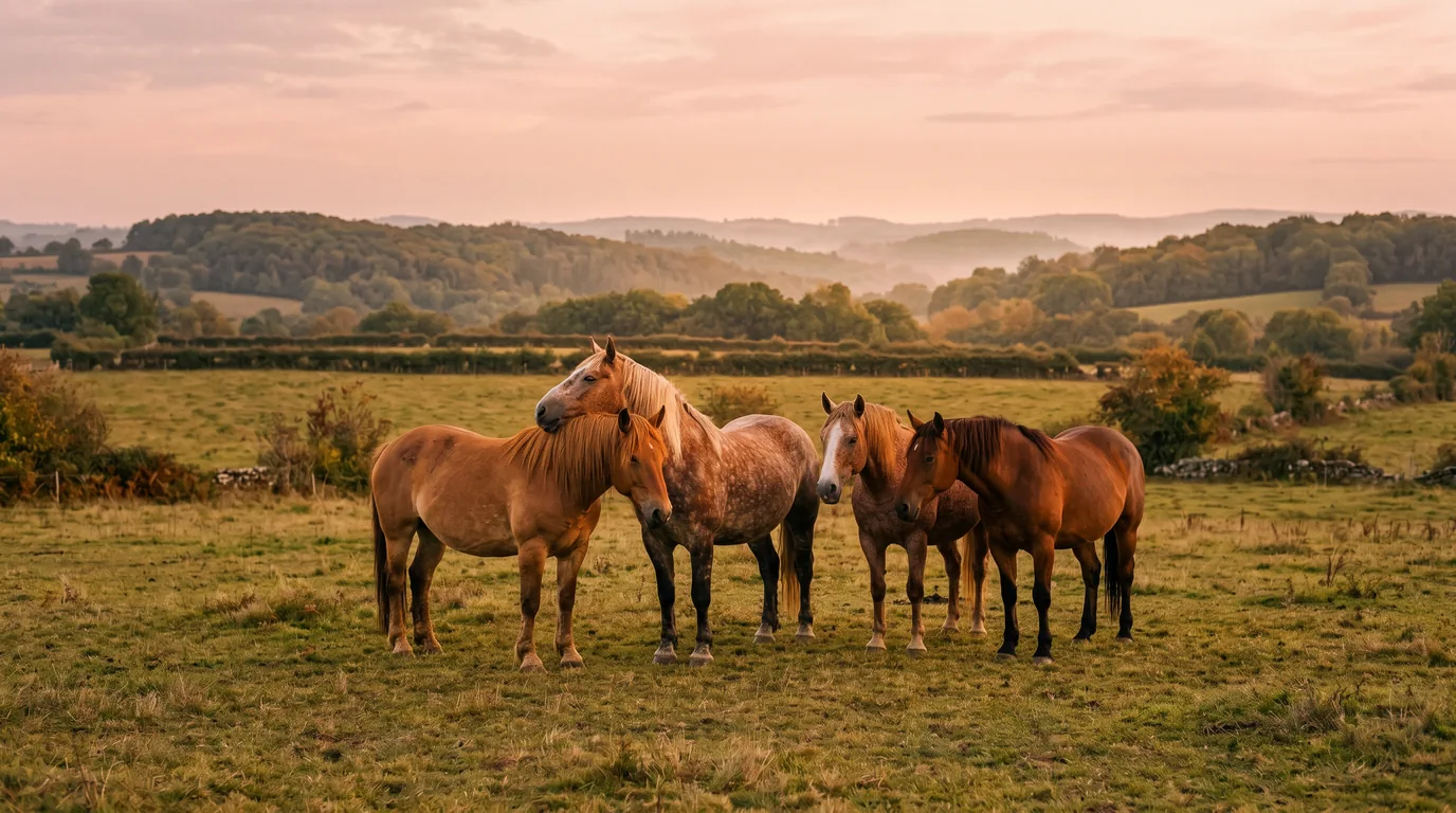 Les chevaux du Écuries de Bellefond en liberté, Haute-Vienne